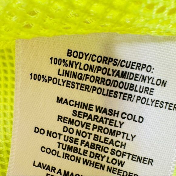 Tommy Hilfiger Sleeveless Cinch Waist Packable Nylon Vest Neon Yellow Large - Picture 13 of 15